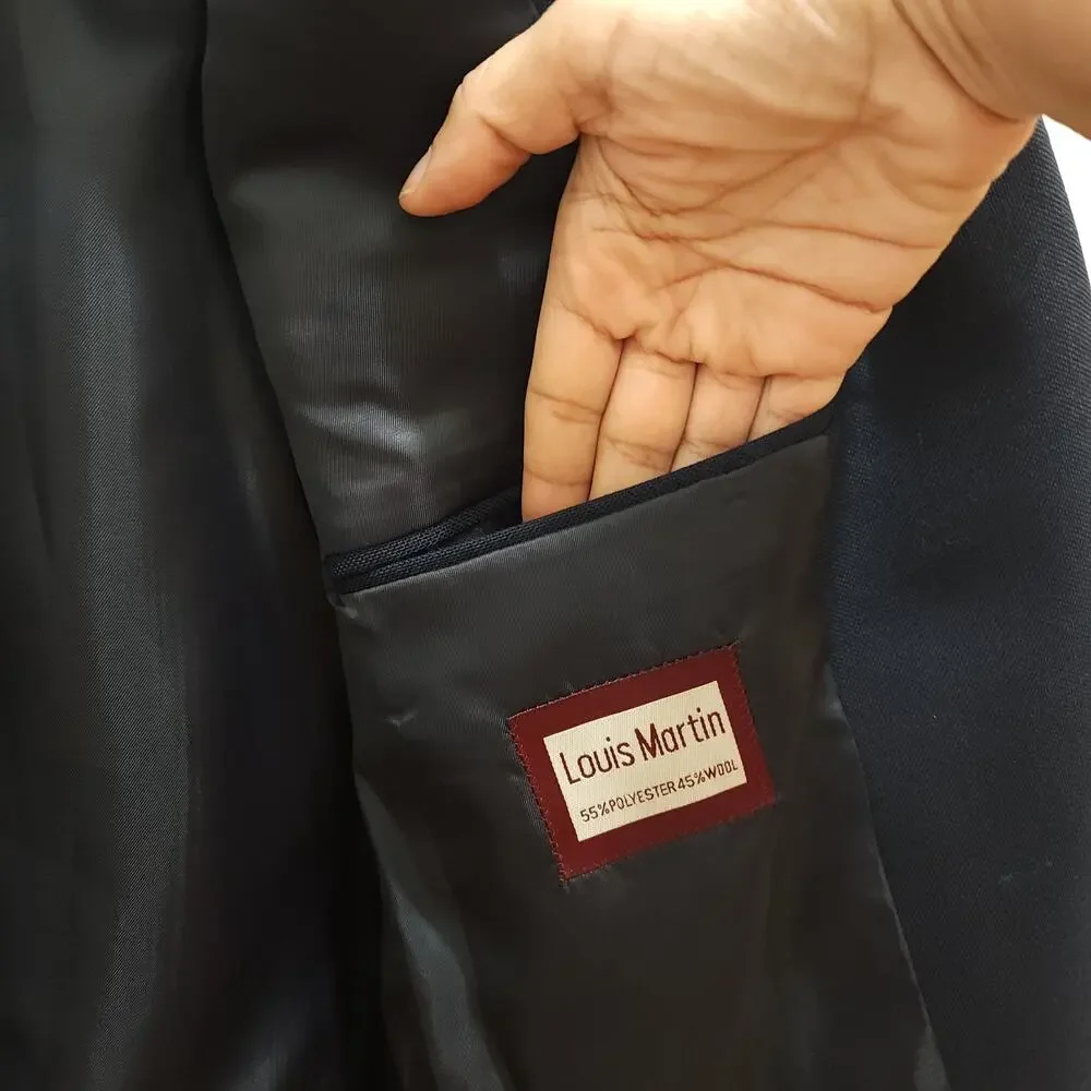 NWT Louis Martin Ladies Hopsack Poly/Wool Career Blazer Navy Blue, Size 12 - Picture 7 of 10